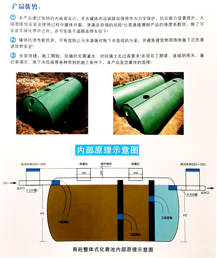 西吉玻璃钢化粪池